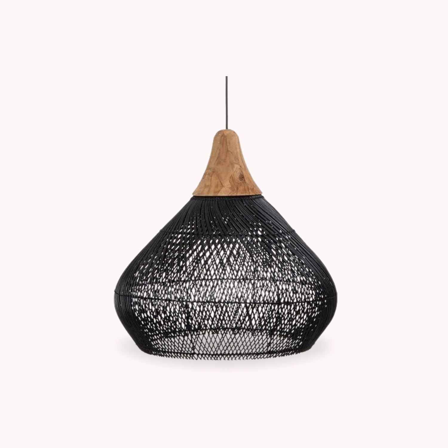 Ethereal – Black Rattan Boho Pendant Light 50cm