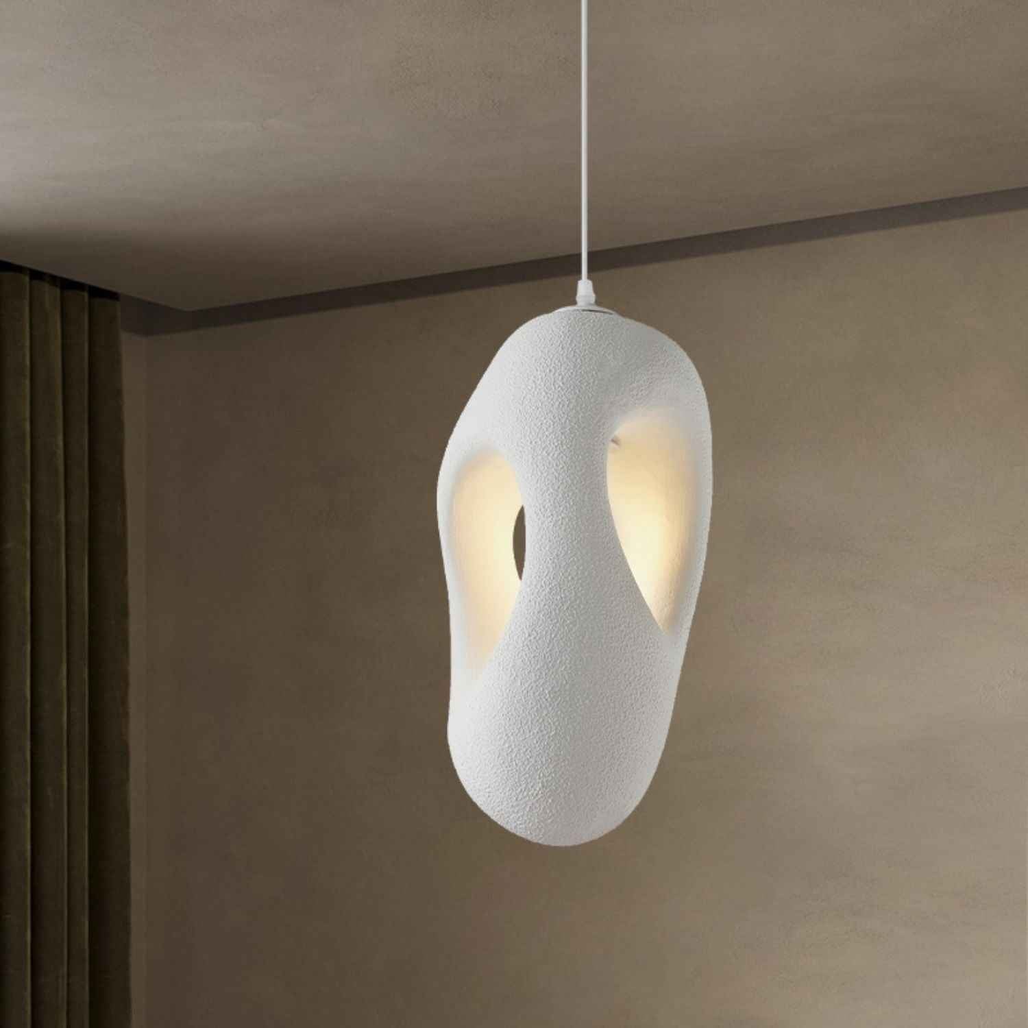Kai – Cream Textured Japandi Pendant Lamp 150cm