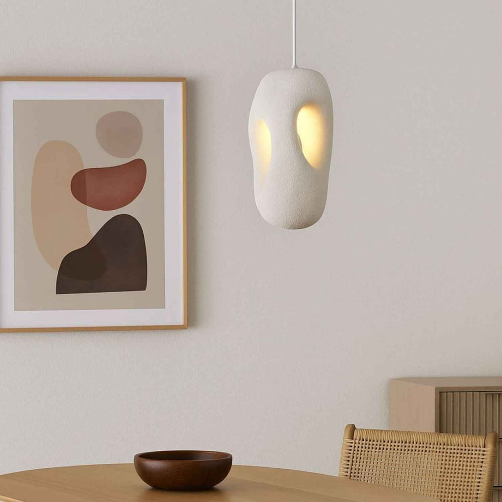Kai – Cream Textured Japandi Pendant Lamp 150cm
