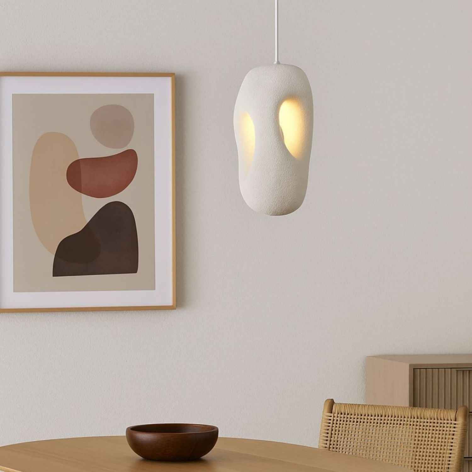 Kai – Cream Textured Japandi Pendant Lamp 150cm