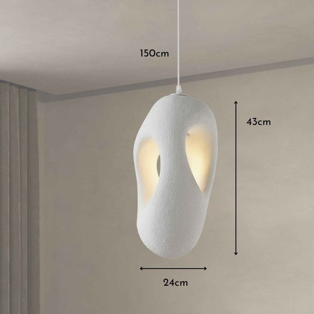 Kai – Cream Textured Japandi Pendant Lamp 150cm