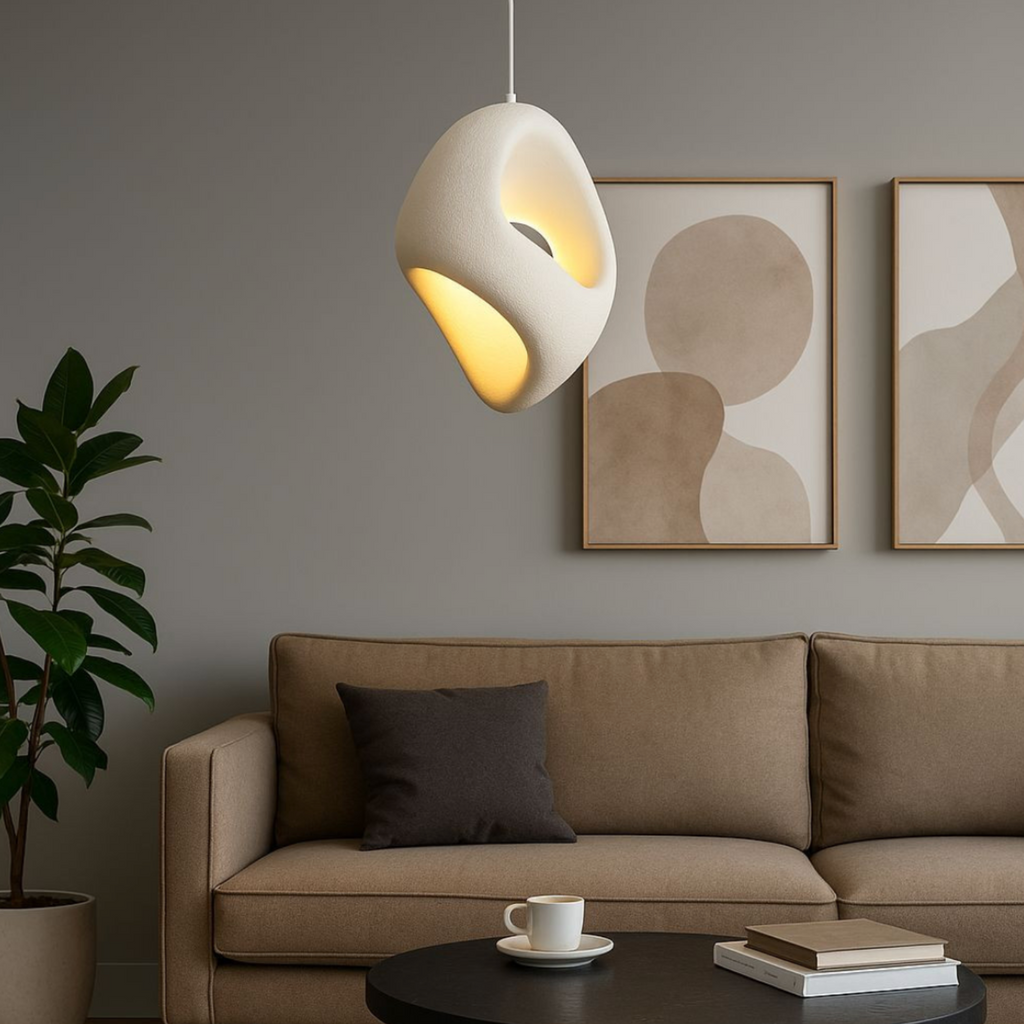 Zen Iki – Cream Japandi Textured Pendant Lamp 150cm