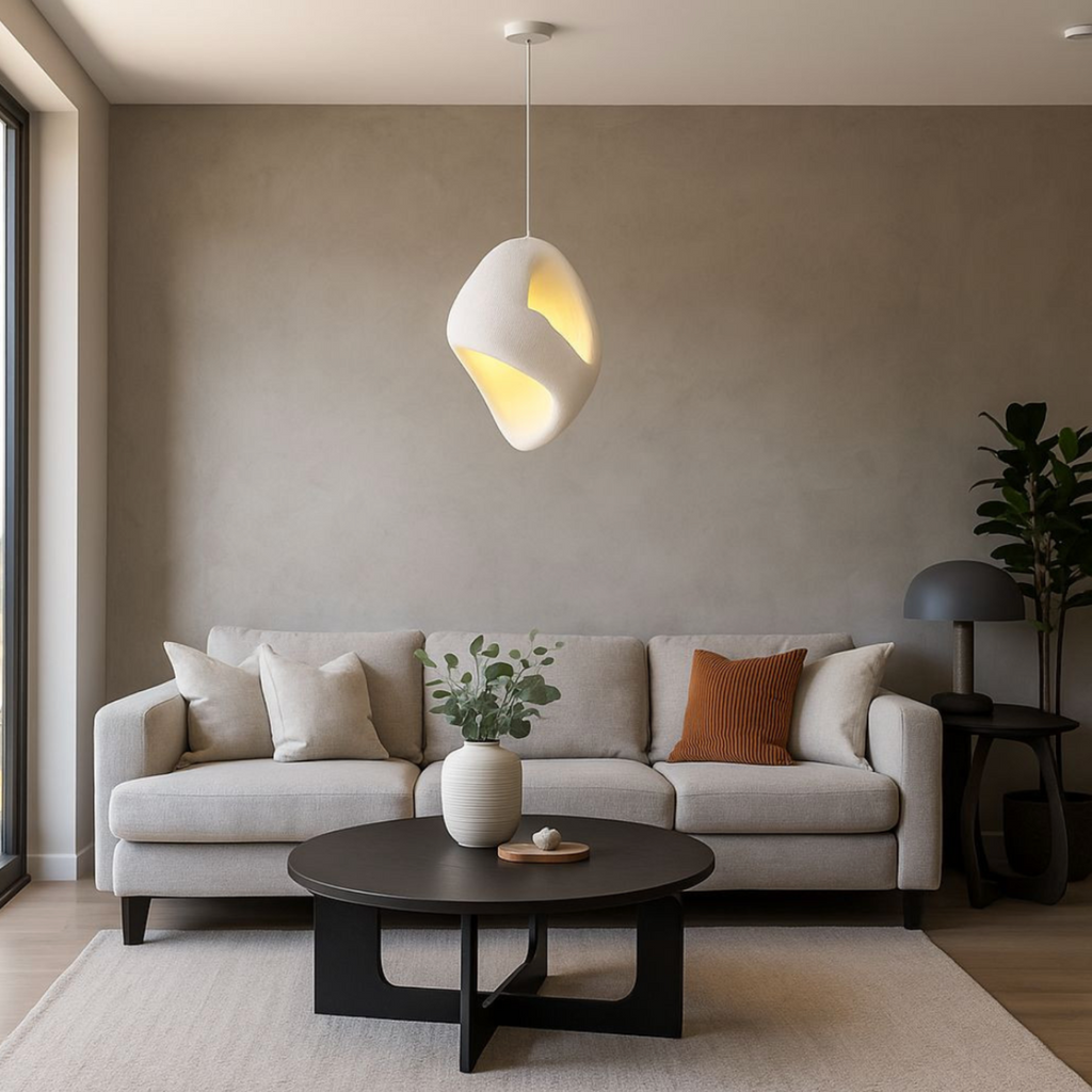 Zen Iki – Cream Japandi Textured Pendant Lamp 150cm