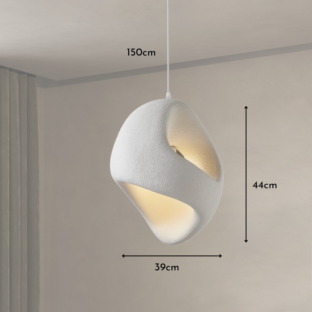 Zen Iki – Cream Japandi Textured Pendant Lamp 150cm