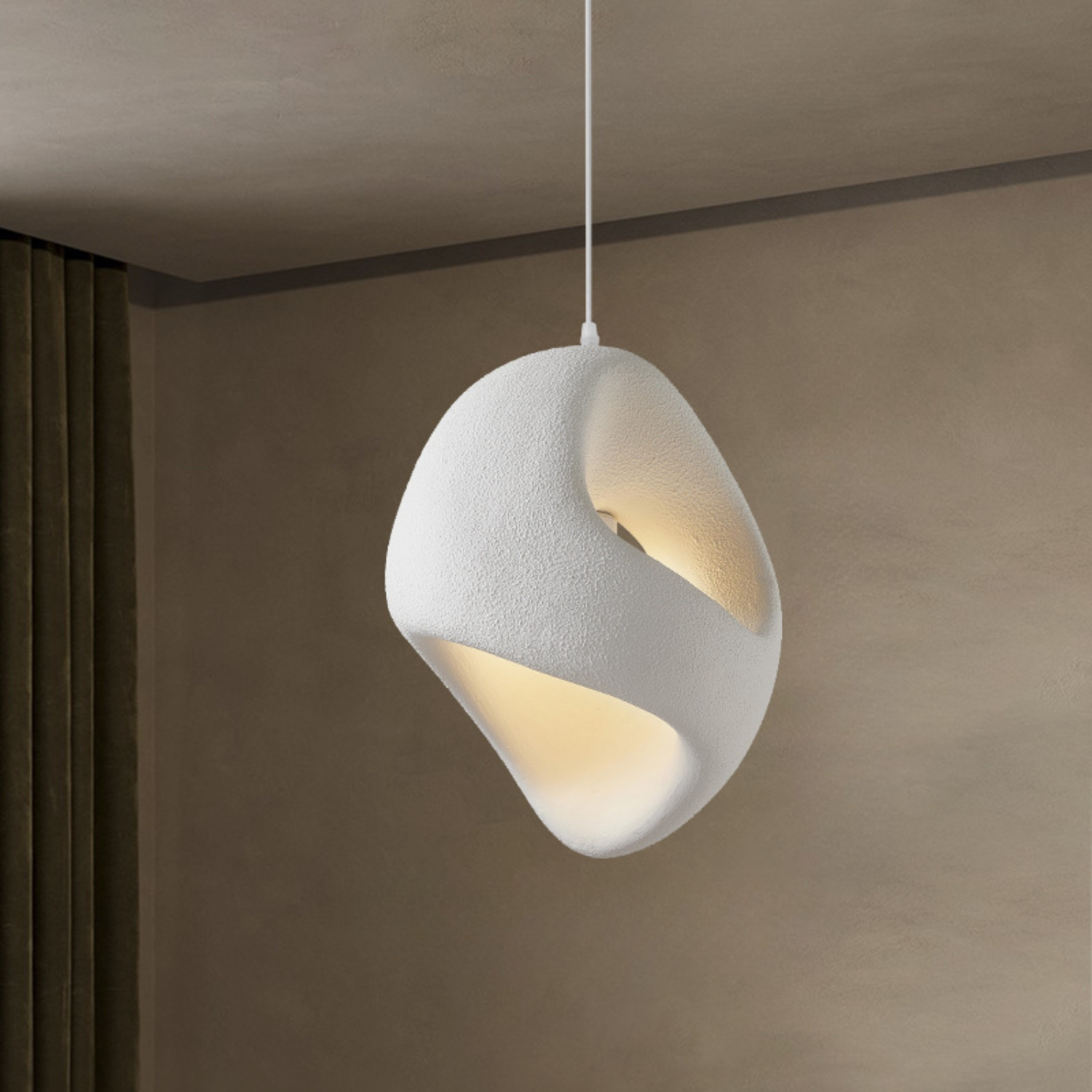 Zen Iki – Cream Japandi Textured Pendant Lamp 150cm