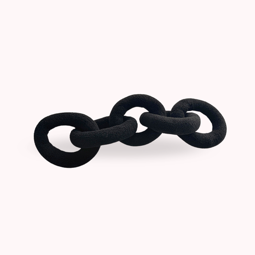 Bela Chain Cushion | Soft Black Design, Modern Nordic Style