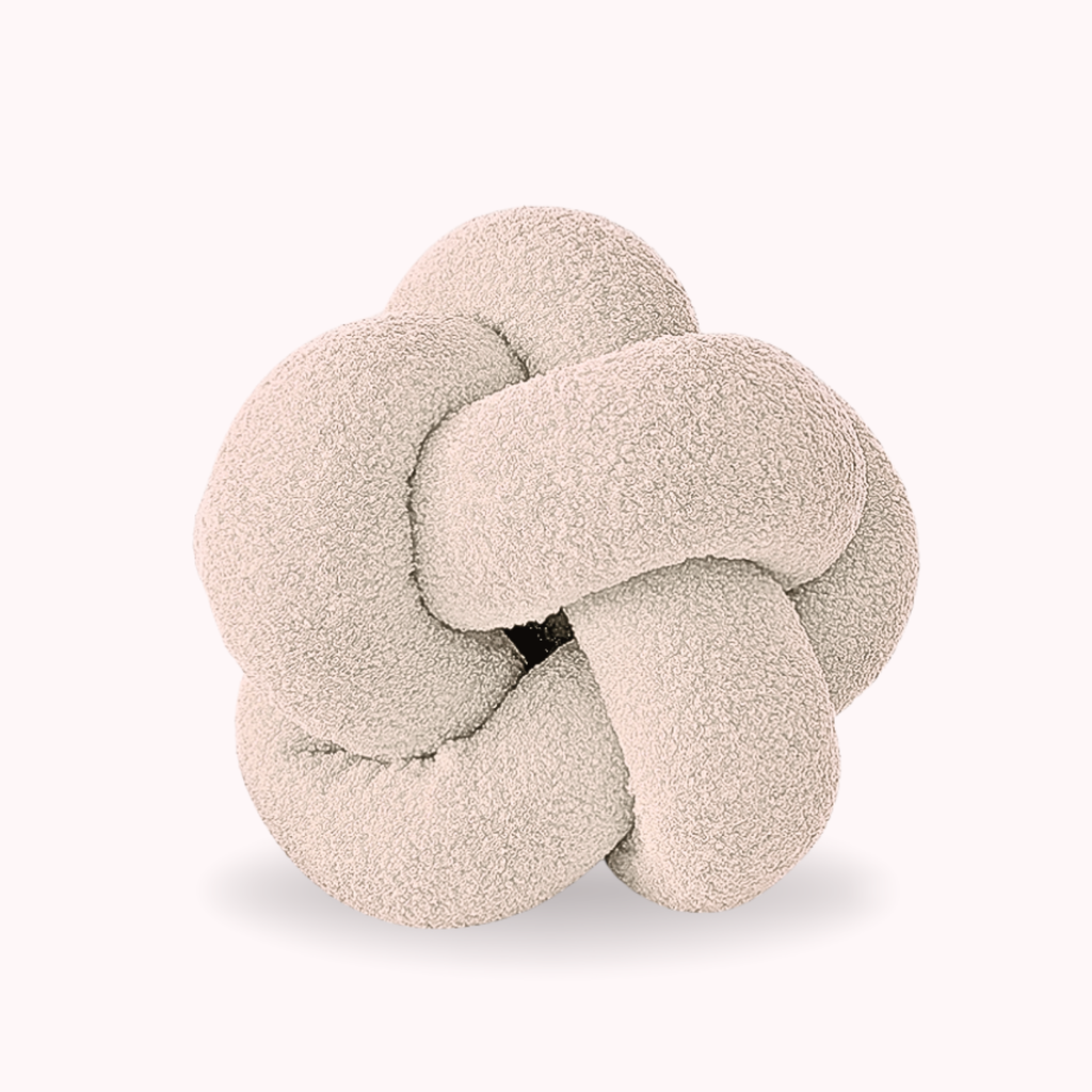 Bela Knot Cushion | Soft Bouclé Fabric, Sculptural Design