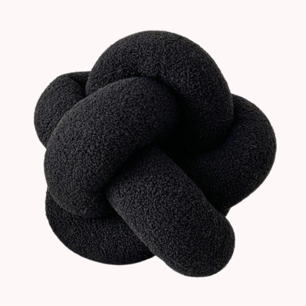 Bela Knot Cushion | Soft Bouclé Texture, 30 cm Diameter