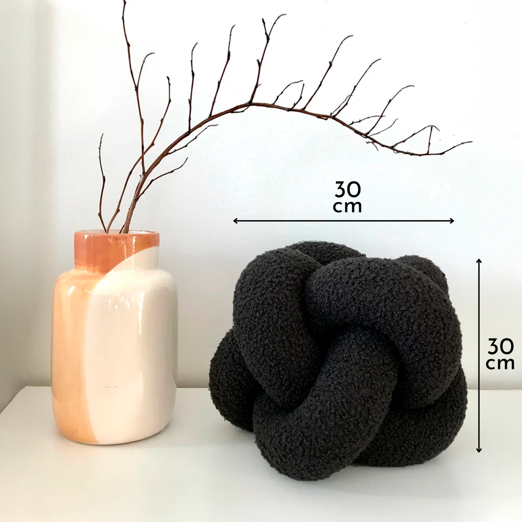 Bela Knot Cushion | Soft Bouclé Texture, 30 cm Diameter