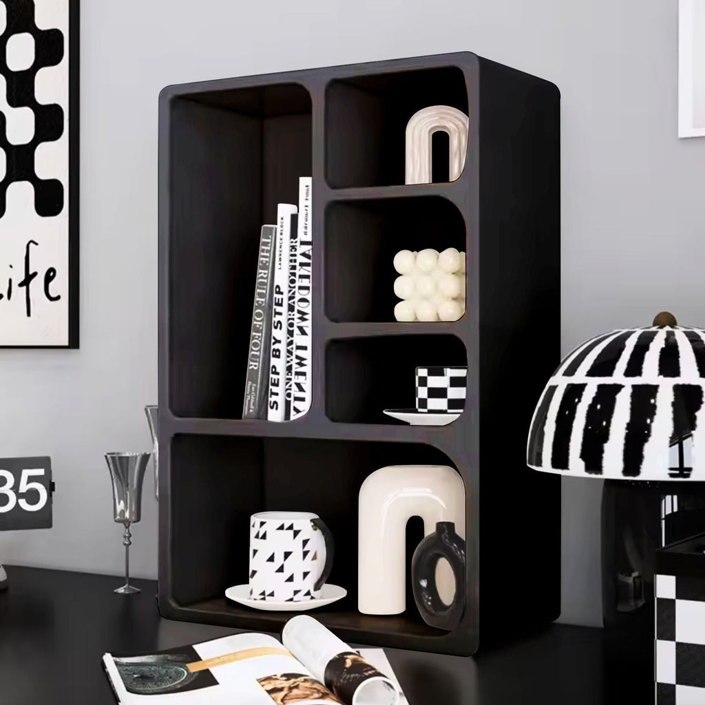 Bela Geometric Organiser Shelf | Versatile Black Design