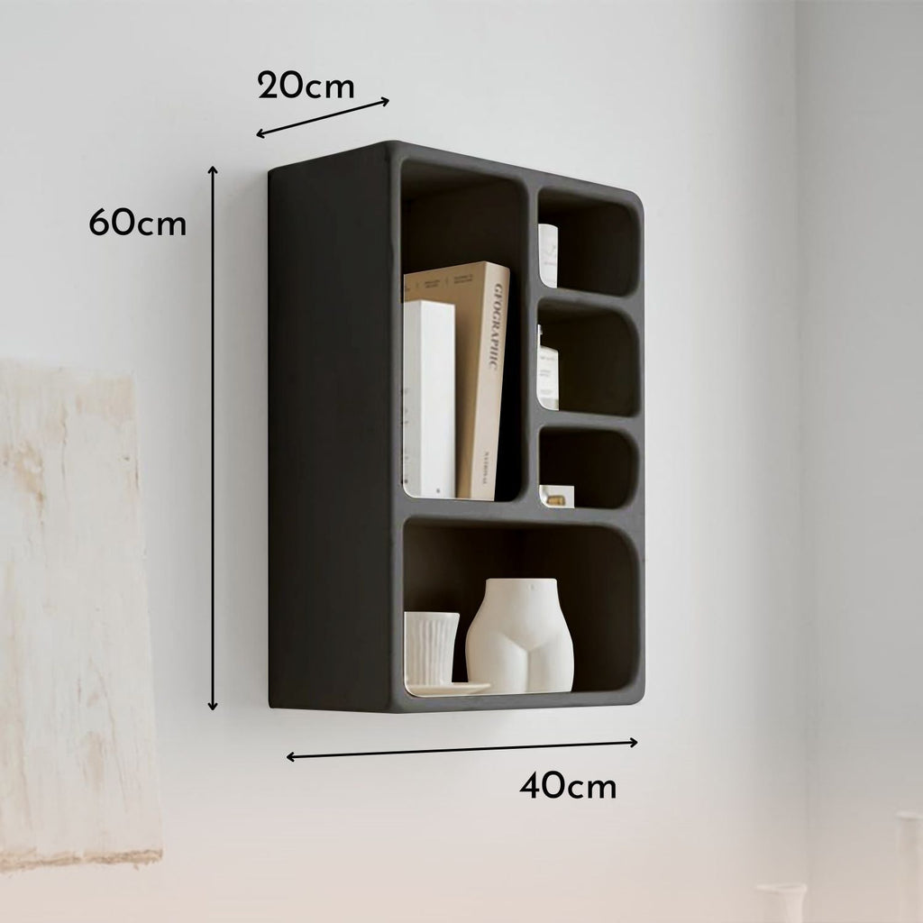Bela Geometric Organiser Shelf | Versatile Black Design