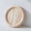 Bela Round Stone Tray | Amber Travertine, 20 cm Diameter
