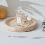 Bela Round Stone Tray | Amber Travertine, 20 cm Diameter