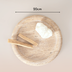 Bela Round Stone Tray | Amber Travertine, 20 cm Diameter