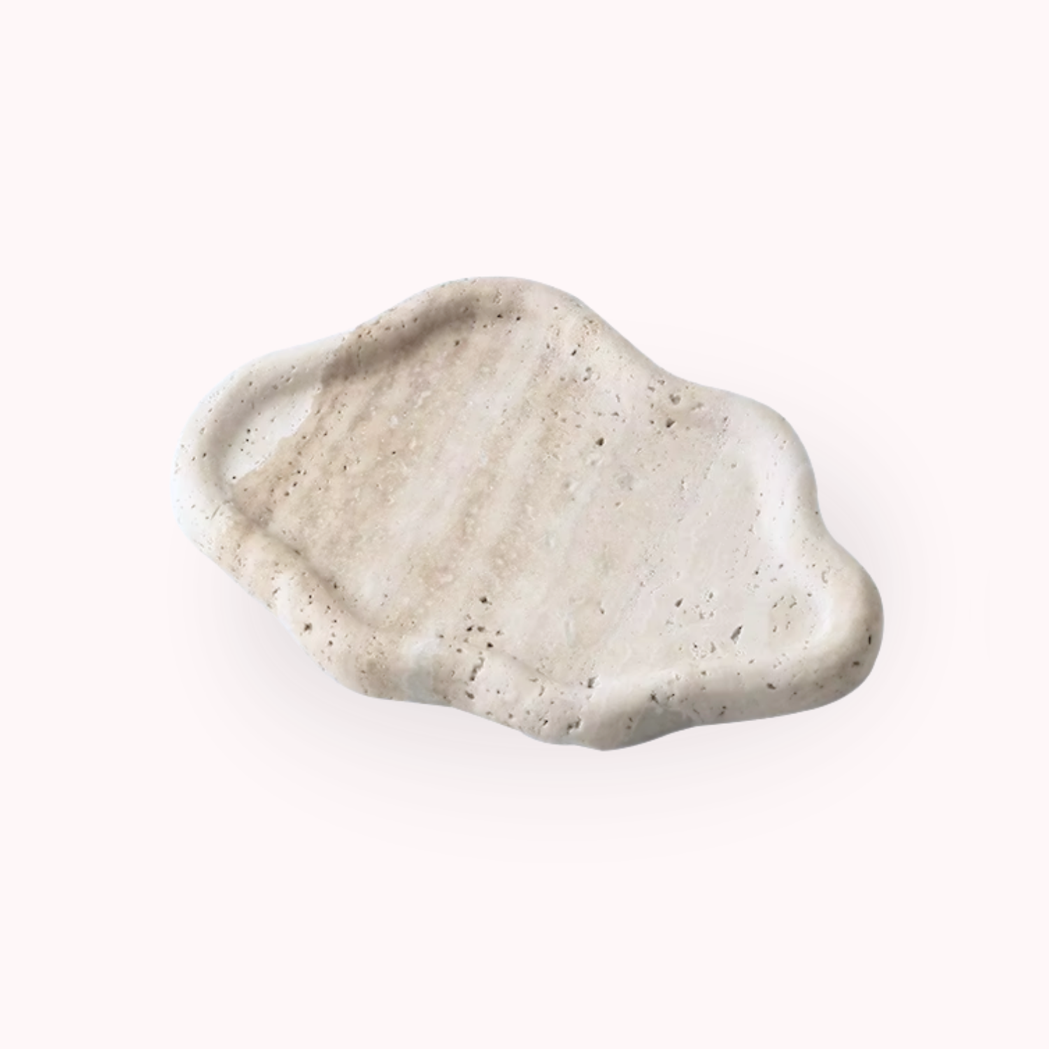 Cielo Stone Tray | Irregular Cloud Design, Natural Travertine
