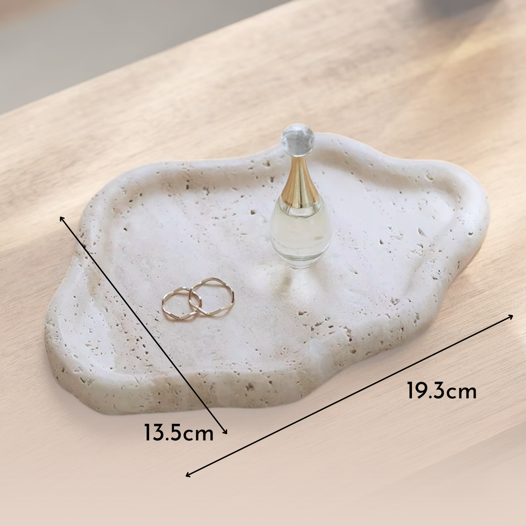 Cielo Travertine Stone Tray | Irregular Design, Natural Texture
