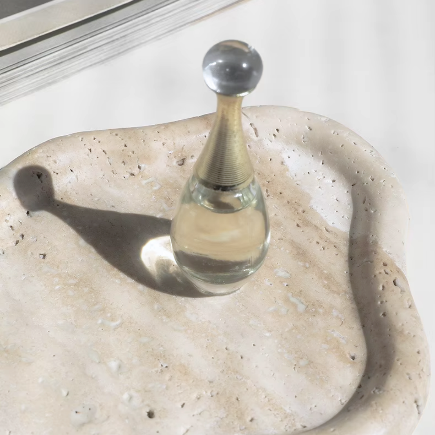 Cielo Travertine Stone Tray | Irregular Design, Natural Texture