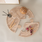 Bela Travertine Puzzle Tray | 3-in-1 Design, Natural Stone