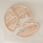 Bello Travertine Puzzle Tray | 3-in-1 Design, Natural Stone
