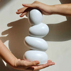Bela Ceramic Centrepiece Vase | Abstract Design, Durable White Finish