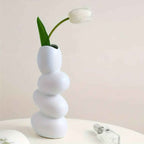 Bela Ceramic Centrepiece Vase | Abstract Design, Durable White Finish