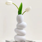 Bela Ceramic Centrepiece Vase | Abstract Stacked Stone Design