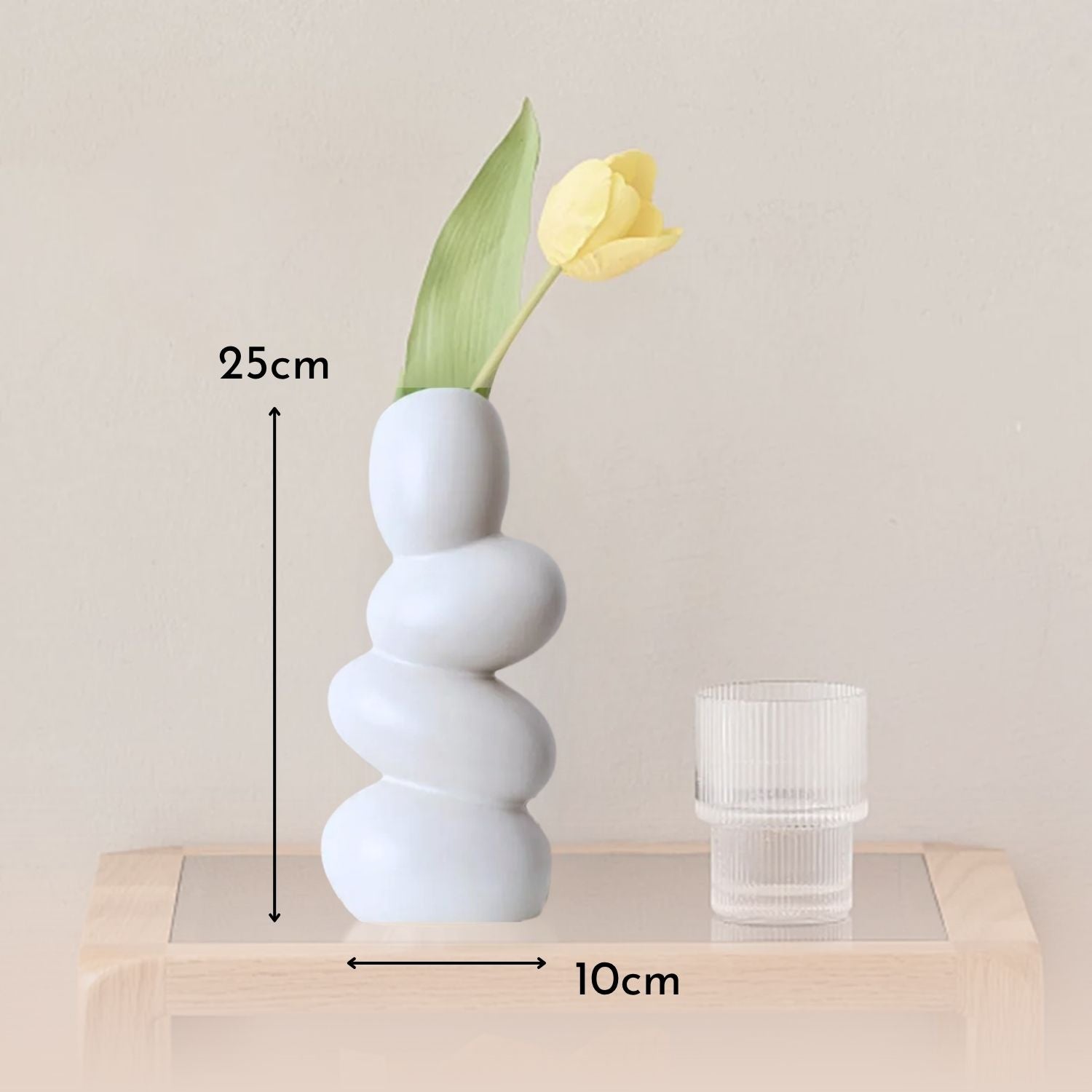 Bela Ceramic Centrepiece Vase | Abstract Stacked Stone Design
