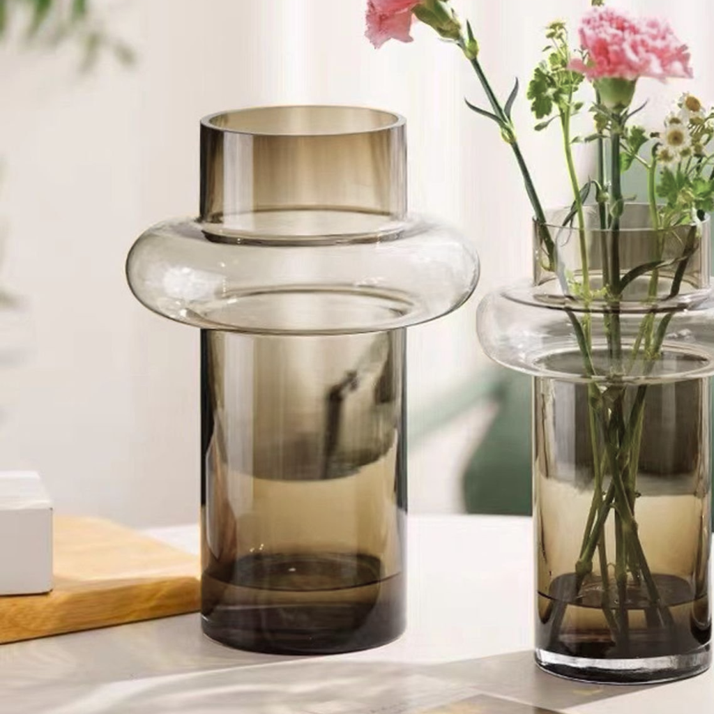 Bela Amber Ring Vase | High-Strength Glass, Ombre Design