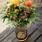Brio Amber Ring Vase | High-Strength Glass, Ombre Design