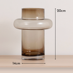Bela Amber Ring Vase | High-Strength Glass, Ombre Design