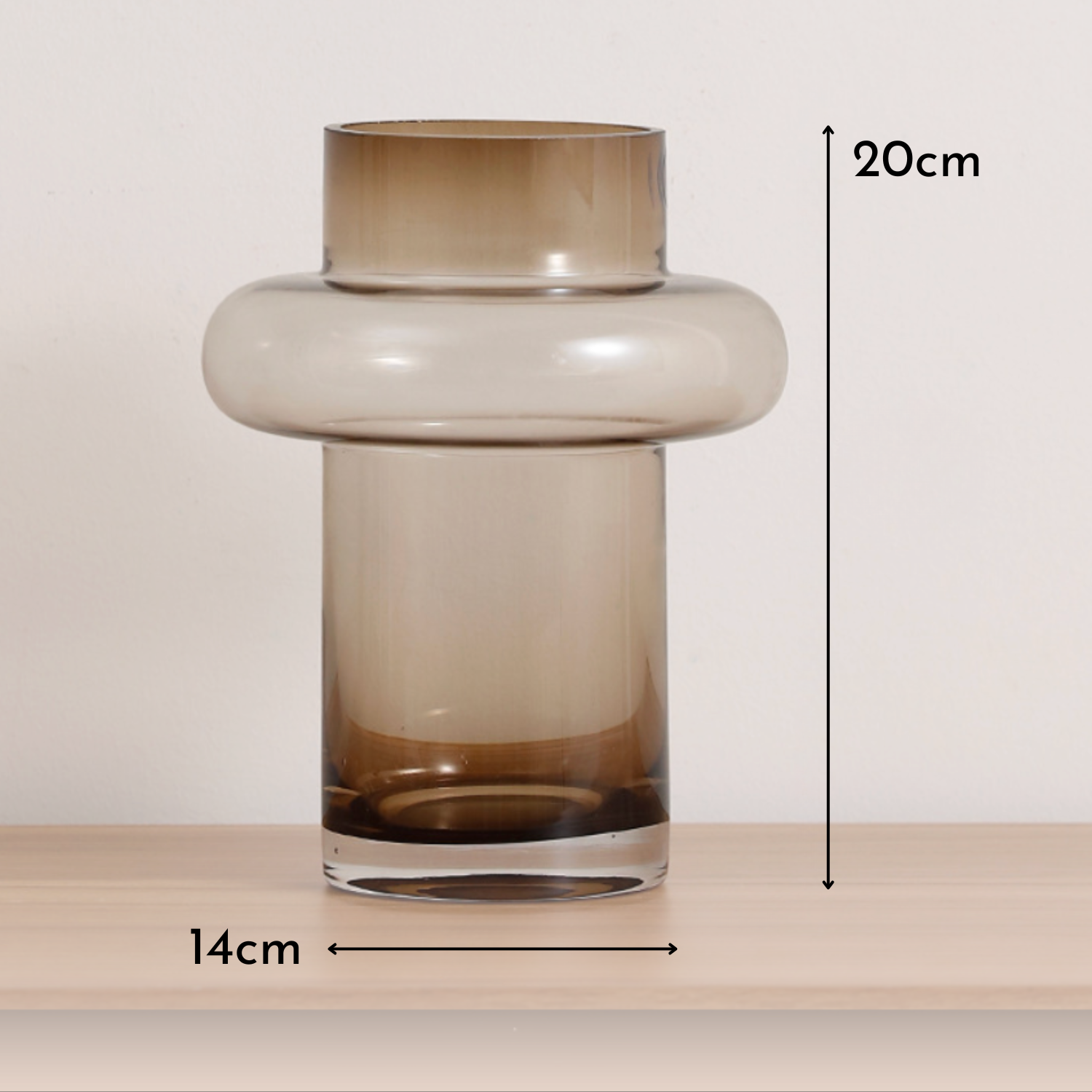 Bela Amber Ring Vase | High-Strength Glass, Ombre Design