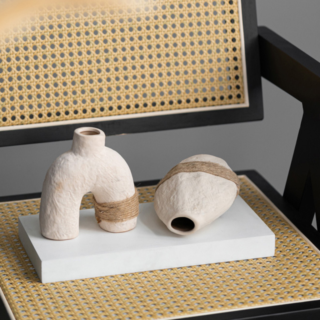 Bela Ceramic Vases Set | Eco-Friendly, Textured White Porcelain