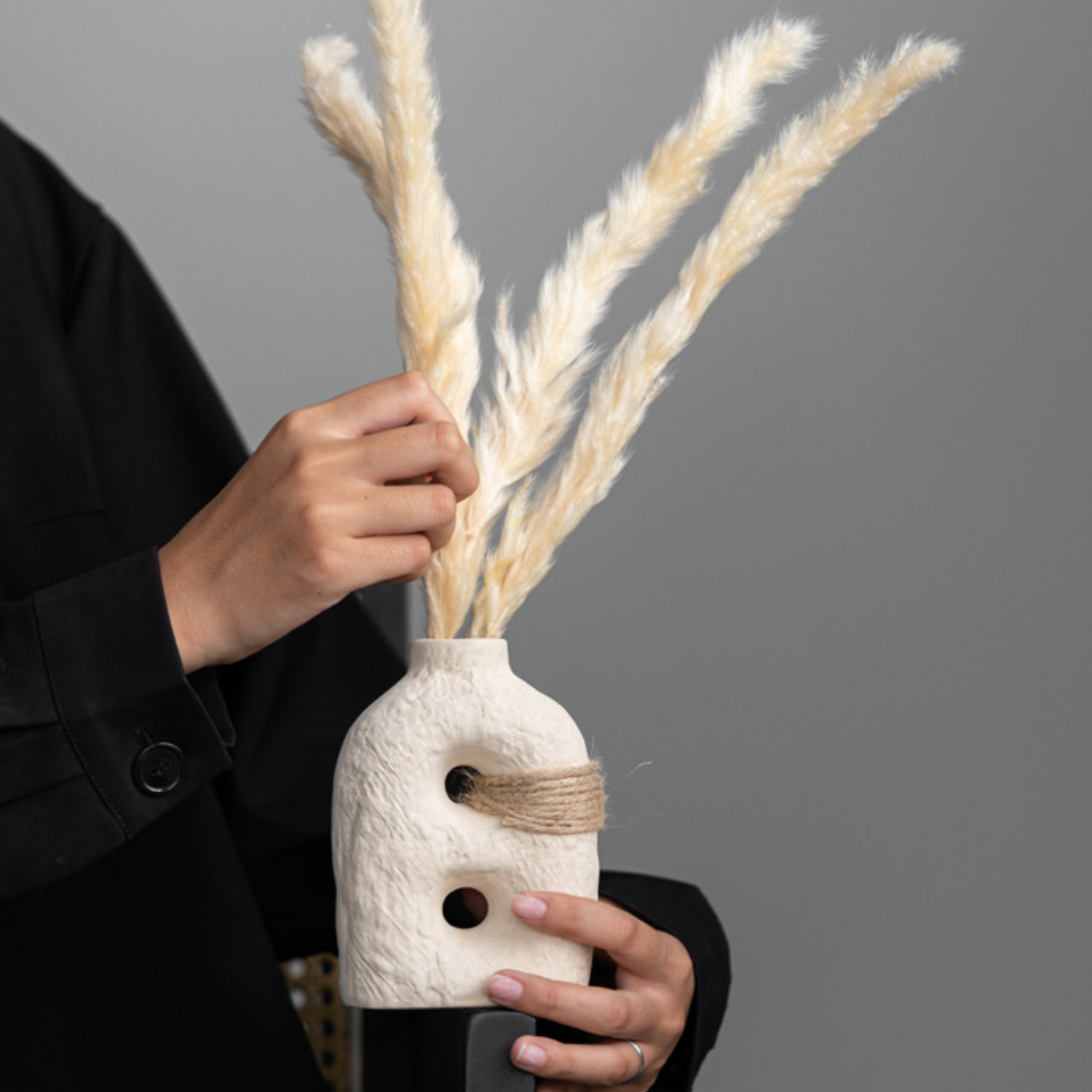 Bela Ceramic Vases Set | Eco-Friendly, Textured White Porcelain