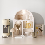 Bela Small Shelf | Scandinavian Ivory Design, 4 Functional Niches