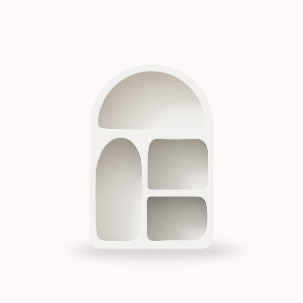 Belo Medium Shelf | Scandinavian Ivory Design, 4 Functional Niches