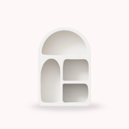 Belo Medium Shelf | Scandinavian Ivory Design, 4 Functional Niches