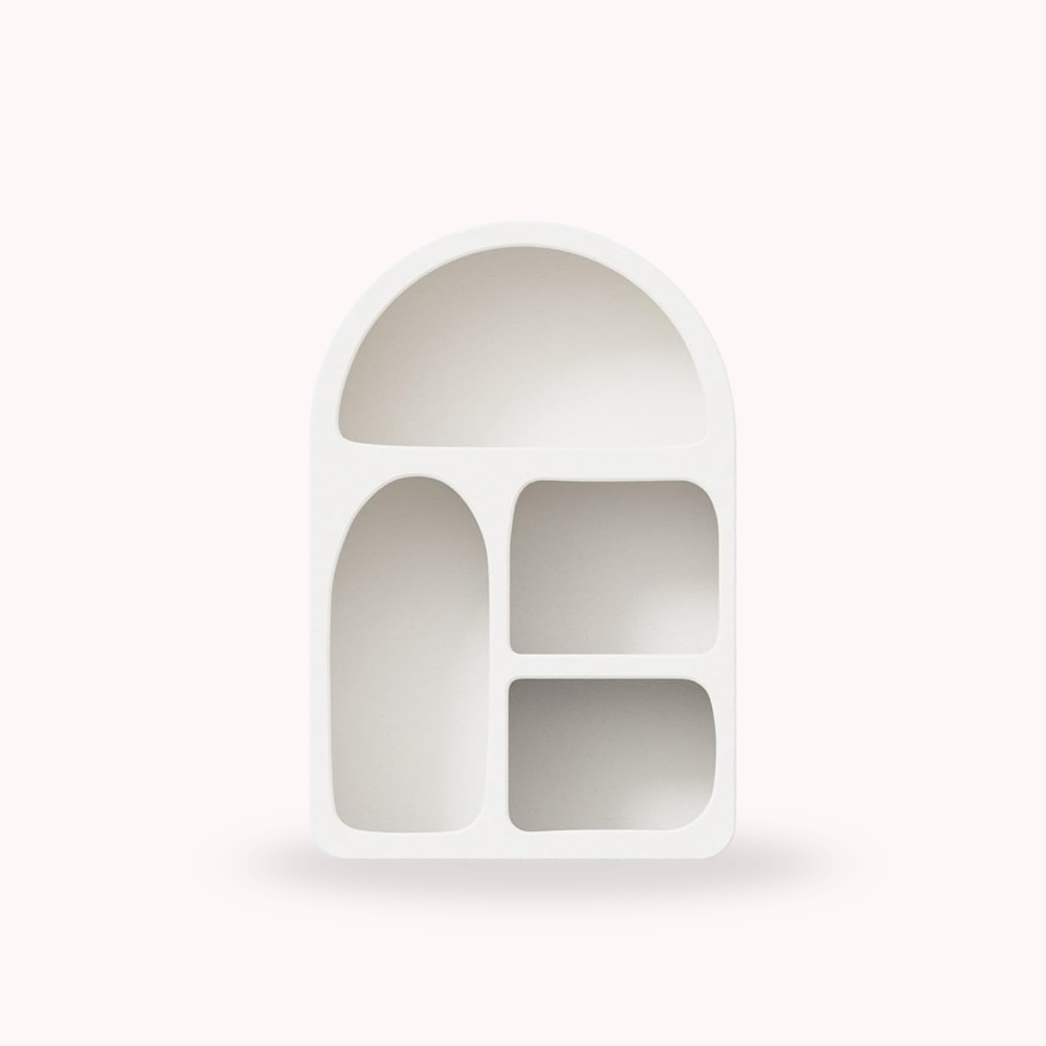 Belo Medium Shelf | Scandinavian Ivory Design, 4 Functional Niches