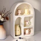 Belo Medium Shelf | Scandinavian Ivory Design, 4 Functional Niches