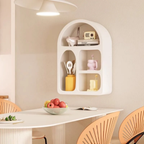 Belo Medium Shelf | Scandinavian Ivory Design, 4 Functional Niches