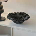 Bello Ceramic Fruit Bowl | Organic Shell Design, Black Finish