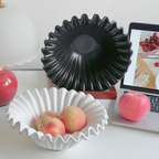 Bello Ceramic Fruit Bowl | Organic Shell Design, Black Finish