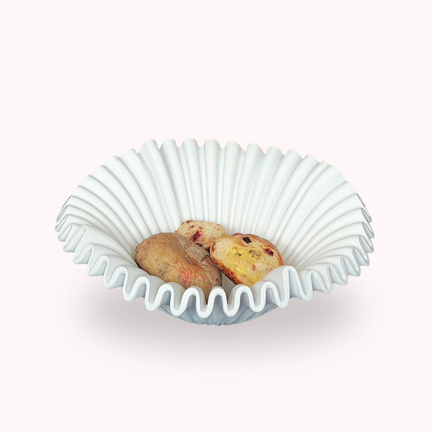 Bela Shell Style Fruit Bowl | Ceramic, Organic Design in White