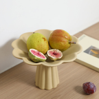 Bela Fruit Bowl | Beige Ceramic with Flower-Like Wavy Edge