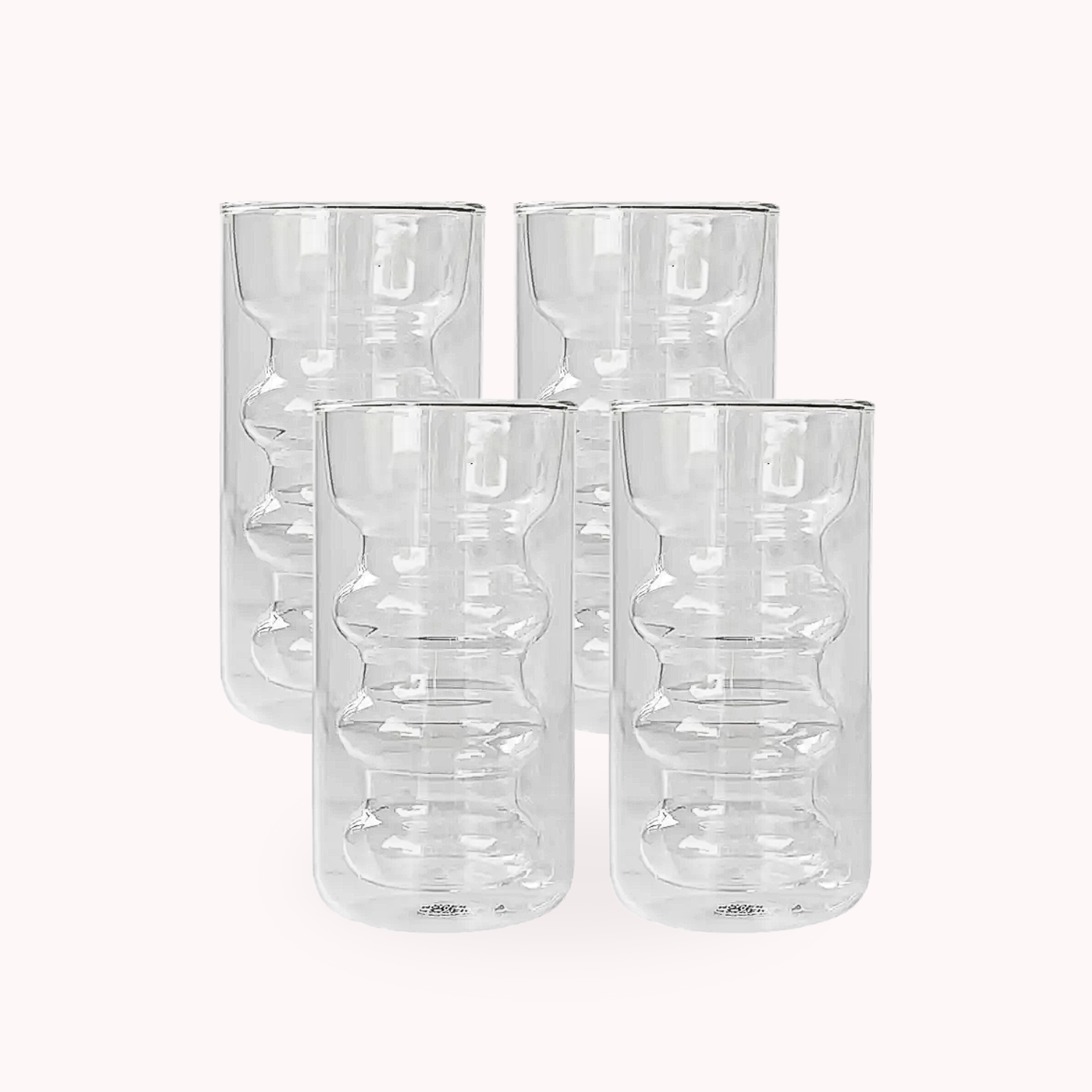 Belo Double-Walled Glasses | Borosilicate, Wave Design, 300 ml