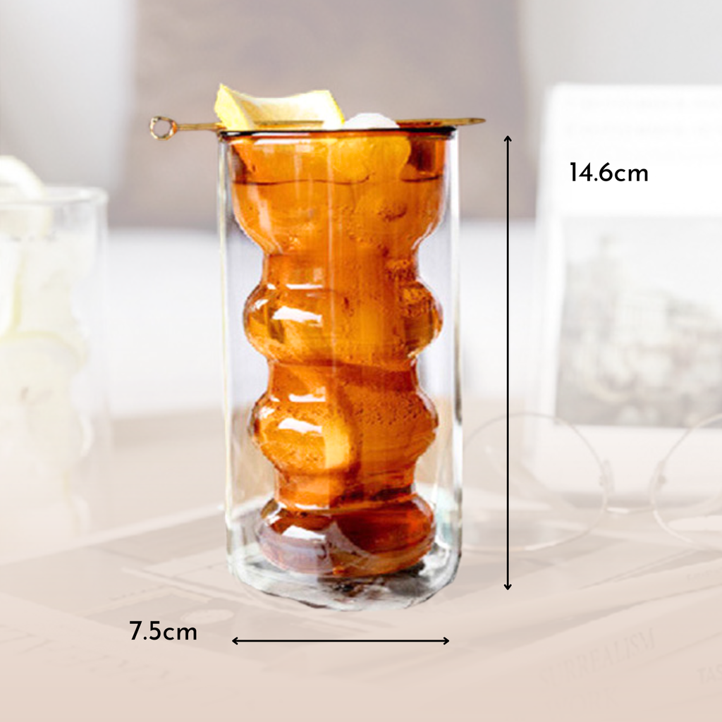 Belo Double-Walled Glasses | Borosilicate, Wave Design, 300 ml