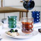 Belo Double-Walled Glasses Set | Borosilicate, Wave Design