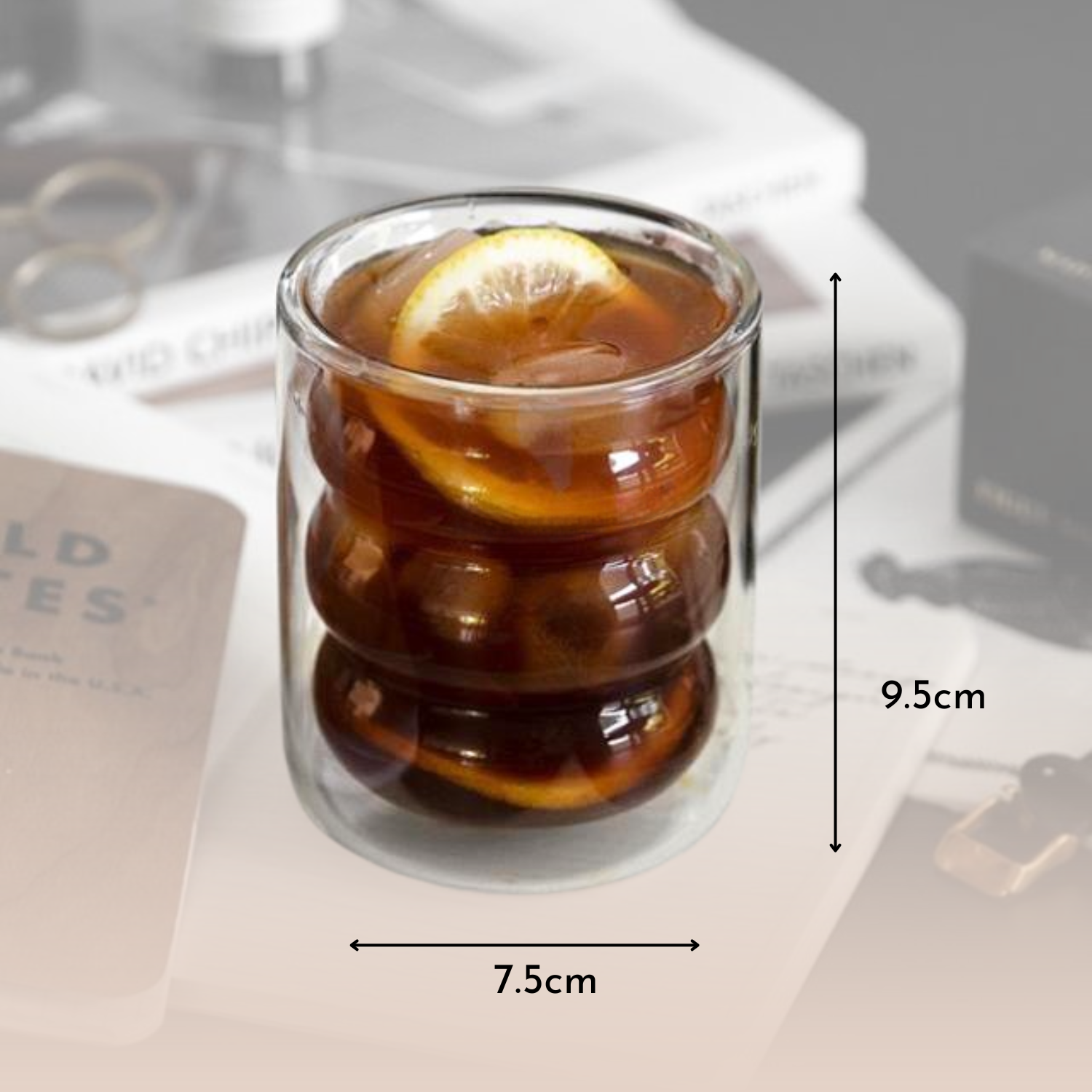 Belo Double-Walled Glasses Set | Borosilicate, Wave Design