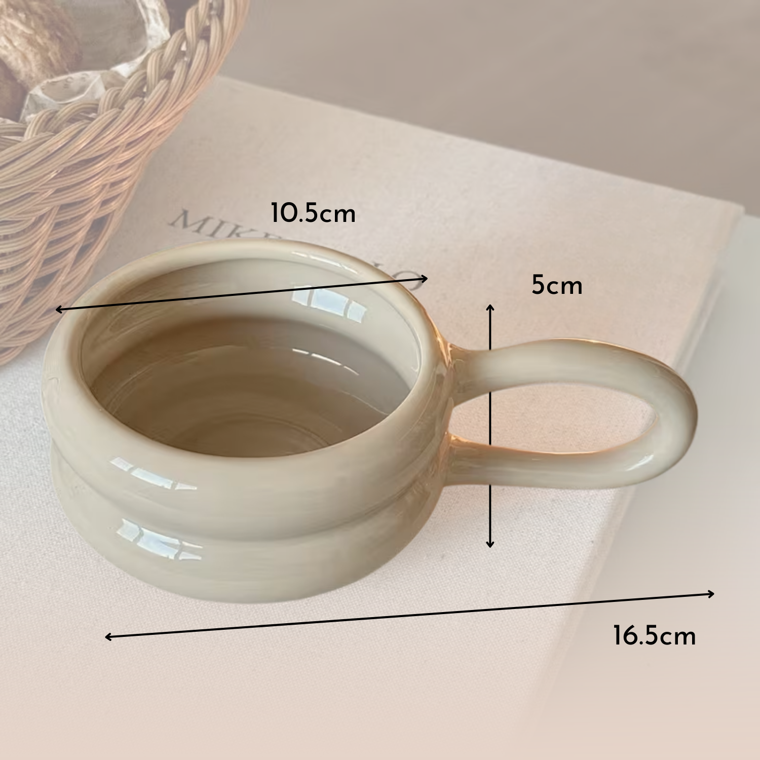 Bela Ceramic Mug | 250 ml, Ergonomic Handle, Nordic Design