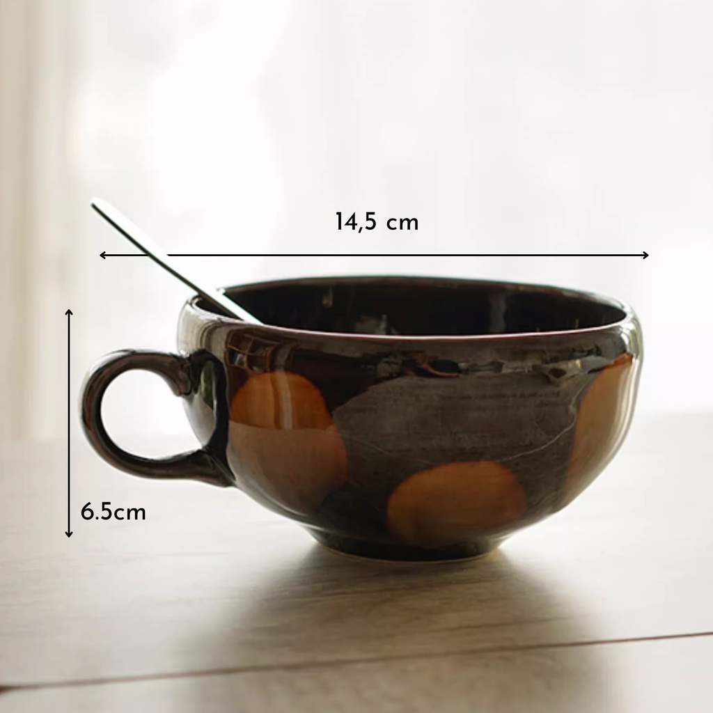 Bela Nougat Milk Mug Bowl | 350 ml Capacity, Glossy Finish
