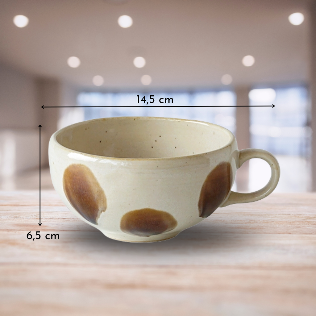 Caro Mug | 350ml Capacity, Glossy Caramel Cream Finish